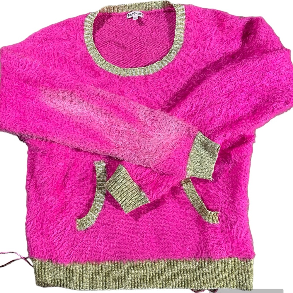 Juicy Couture Y2K Vintage Pink And Gold Sweater